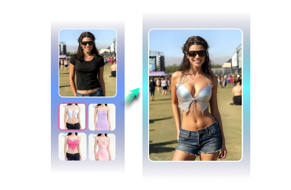 Video de body swap con IA de ropa elegante